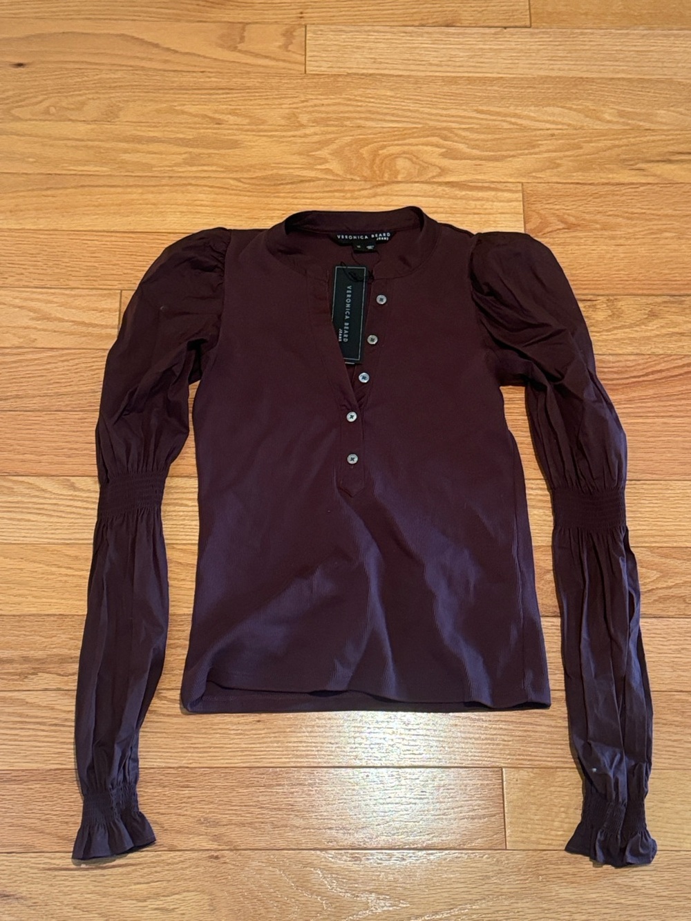 NWT Veronica Beard Effy Oxblood Top